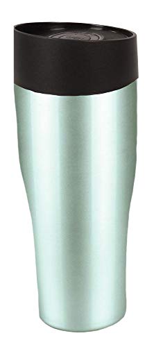 Steuber Thermo Trinkbecher 400 ml aus Edelstahl metallic-grün, Winter Sportflasche mit Schraubverschluss, doppelwandige Thermoflasche von Steuber