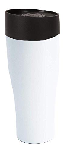 Steuber Thermo Trinkbecher 400 ml aus Edelstahl weiß, Winter Sportflasche mit Schraubverschluss, doppelwandige Thermoflasche von Steuber