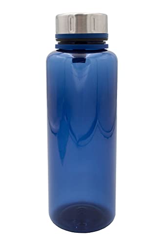 Steuber Trinkflasche Steel-Top 1000ml Kunststoff-Trinkflasche mit Edelstahldeckel, blau von Steuber