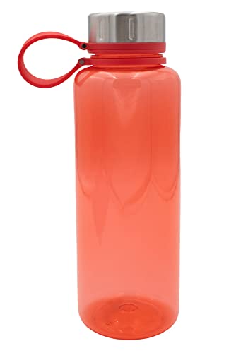 Steuber Trinkflasche Steel-Top 1000ml Kunststoff-Trinkflasche mit Edelstahldeckel, rot von Steuber