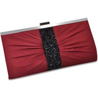 Steuer Abendtasche "Bordeauxfarbene Satin-Optik mit Strassbesatz" von Steuer