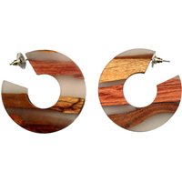 Steuer Paar Creolen "Holz Acryl grau" Steuer Paar Creolen "Holz Acryl grau" von Steuer