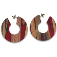 Steuer Paar Creolen "Holz Acryl rot" Steuer Paar Creolen "Holz Acryl rot" von Steuer