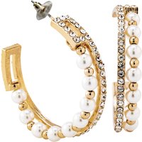 Steuer Paar Creolen "Kunststoff goldfarben Glänzend Perle Strass" von Steuer