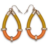 Steuer Paar Ohrhänger "Metall Textil gelb Orange" Steuer Paar Ohrhänger "Metall Textil gelb Orange" von Steuer