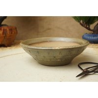 Handgemachte Grüne Bonsai Schale. Handgetöpferte Keramik Auf Töpferscheibe. G2194 von StevaCeramics