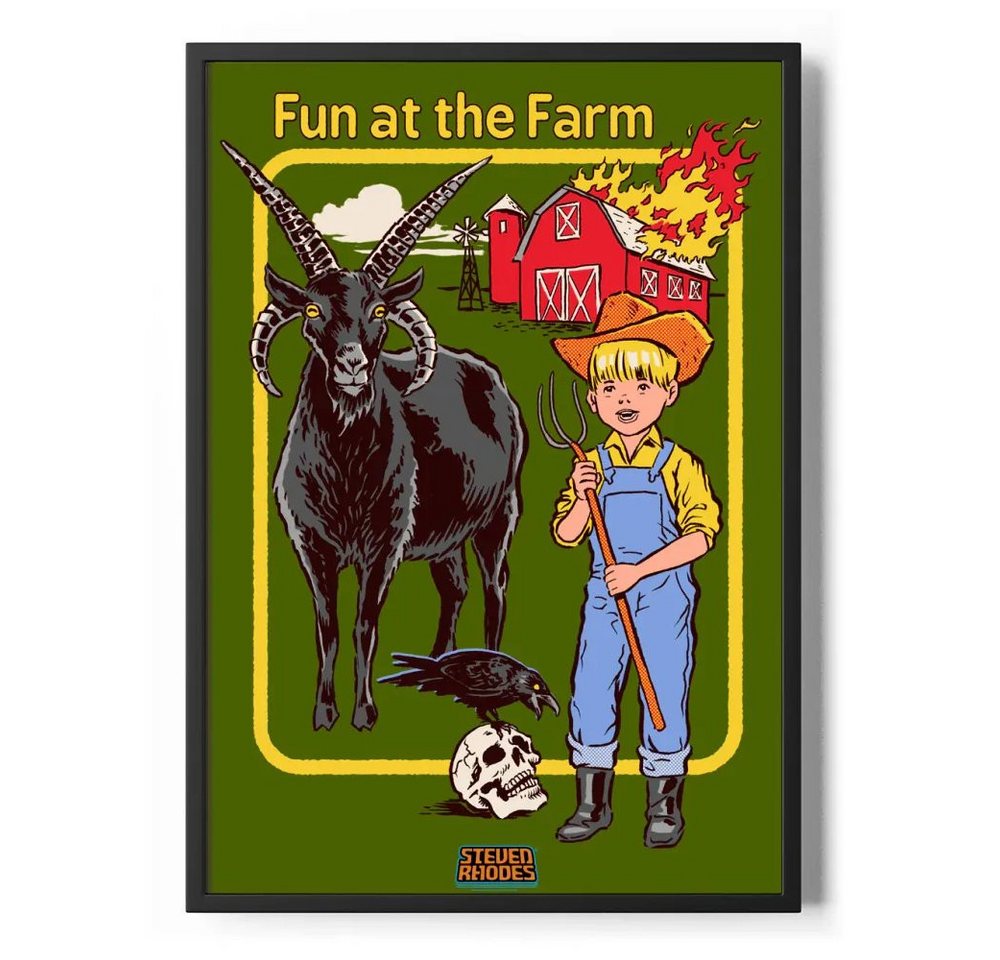 Steven Rhodes Poster Fun AT The Farm Poster Standard Steven Rhodes Poster Fun AT The Farm Poster Standard von Steven Rhodes