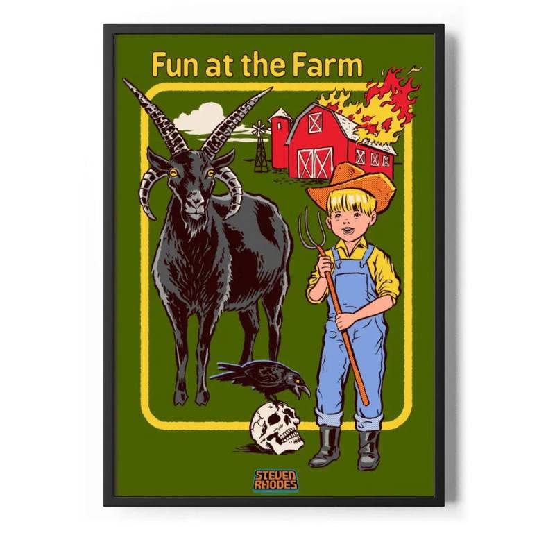 Steven Rhodes Poster Fun AT The Farm Poster Standard Steven Rhodes Poster Fun AT The Farm Poster Standard von Steven Rhodes