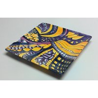 Handbemalter Teller - in Blau-, Gelb- Und Orangetönen von StevenMarkJohnson