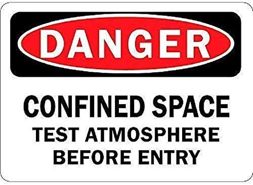 Stevenca Metall-Blechschild "Danger Confined Space Tt Atmosphere Before Entry", 20,3 x 30,5 cm, dekoratives Aluminiumschild für die Wand Stevenca Metall-Blechschild "Danger Confined Space Tt Atmosphere Before Entry", 20,3 x 30,5 cm, dekoratives Aluminiumschild für die Wand von Stevenca