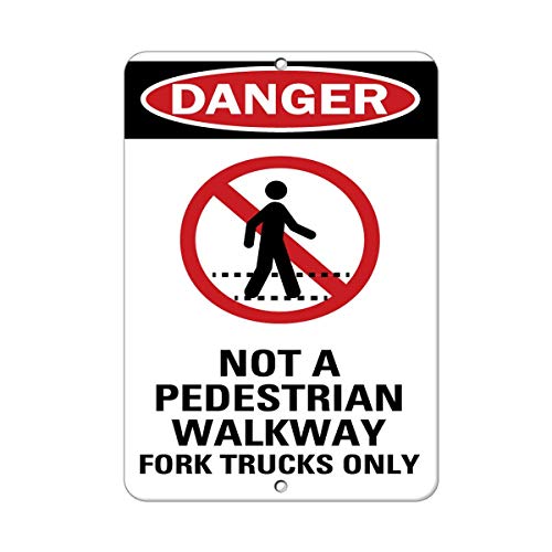 Stevenca Metall-Blechschild "Danger Not A Pedestrian Walkway Fork Trucks Only", 20,3 x 30,5 cm, dekoratives Aluminiumschild für die Wand Stevenca Metall-Blechschild "Danger Not A Pedestrian Walkway Fork Trucks Only", 20,3 x 30,5 cm, dekoratives Aluminiumschild für die Wand von Stevenca