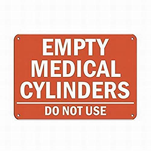 Stevenca Metall-Blechschild "Empty Medical Cylinders Do Not Use Hazard", 20,3 x 30,5 cm, dekoratives Aluminiumschild, Wandschild von Stevenca