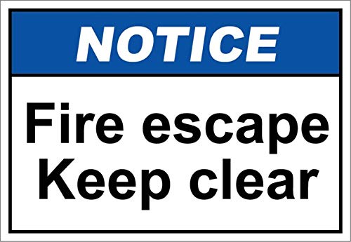 Stevenca Metall-Blechschild "Fire Escape Keep Clear Notice", 20,3 x 30,5 cm, dekoratives Aluminiumschild von Stevenca