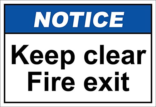 Stevenca Metall-Blechschild "Keep Clear Fire Exit Notice", 20,3 x 30,5 cm, dekoratives Aluminiumschild von Stevenca
