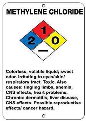 Stevenca Metall-Blechschild Methylenchlorid Irritating Ey Skin Rpiratory Tract, 20,3 x 30,5 cm, dekoratives Aluminiumschild für die Wand von Stevenca