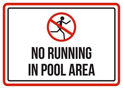 Stevenca Metall-Blechschild "No Running in Pool Area", Spa, Warnung, Metall-Aluminiumschild für Wandkunst, 20,3 x 30,5 cm Stevenca Metall-Blechschild "No Running in Pool Area", Spa, Warnung, Metall-Aluminiumschild für Wandkunst, 20,3 x 30,5 cm von Stevenca