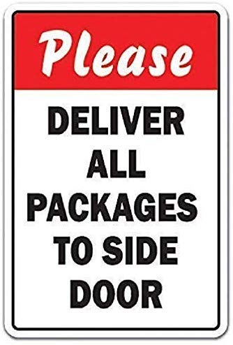 Stevenca Metall-Blechschild "Please Deliver All Packag to Side Door Truck Delivery Unloading 20.3 cm x 30.5 cm Decor Aluminum Sign Wall Stevenca Metall-Blechschild "Please Deliver All Packag to Side Door Truck Delivery Unloading 20.3 cm x 30.5 cm Decor Aluminum Sign Wall von Stevenca