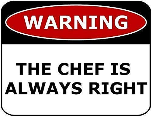 Stevenca Metall-Blechschild "Warning The Chef is Always Right", 20,3 x 30,5 cm, dekoratives Aluminiumschild Stevenca Metall-Blechschild "Warning The Chef is Always Right", 20,3 x 30,5 cm, dekoratives Aluminiumschild von Stevenca