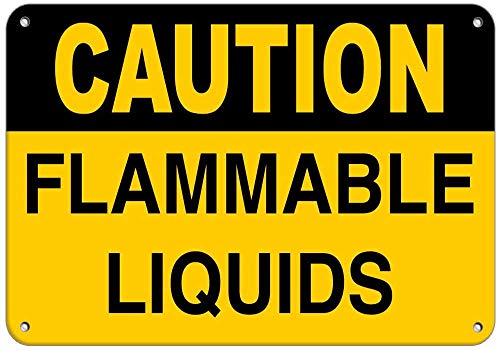 Stevenca Metall-Blechschild mit Aufschrift "Caution Flammable Liquids Hazard", 20,3 x 30,5 cm, dekoratives Aluminiumschild von Stevenca