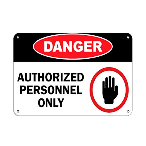 Stevenca Metall-Blechschild mit Aufschrift "Danger Authorized Personnel Danger Hazard", 20,3 x 30,5 cm, dekoratives Aluminiumschild Stevenca Metall-Blechschild mit Aufschrift "Danger Authorized Personnel Danger Hazard", 20,3 x 30,5 cm, dekoratives Aluminiumschild von Stevenca
