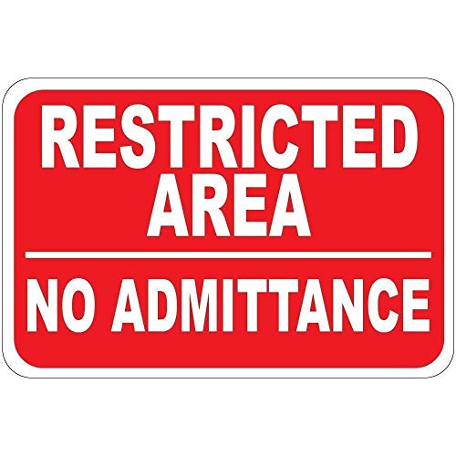 Stevenca Metall-Blechschild mit Aufschrift "Restricted Area No Admittance Garage Home Yard Metal Aluminum Sign for Wall Art 20,3 x 30,5 cm Stevenca Metall-Blechschild mit Aufschrift "Restricted Area No Admittance Garage Home Yard Metal Aluminum Sign for Wall Art 20,3 x 30,5 cm von Stevenca