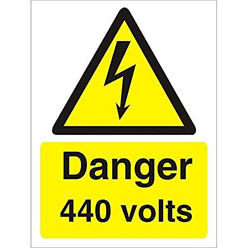 Seco Schild "Danger 440 Volts", 200 x 300 mm, 1 mm, halbstarrer Kunststoff von SECO