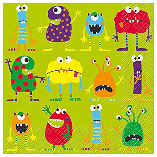 Stewo 2572752545 Servietten Monster, 33 x 33 cm, 20 Stück, bunt von Stewo