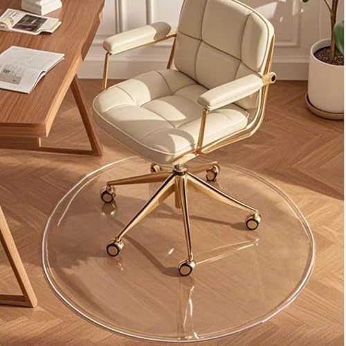 Drehstuhl Stuhlmatte Rund, PVC Bodenschutzmatte 1.0mm Bodenmatte Transparente Fußmatten Für Büro Arbeitszimmer-Diameter: Ø140cm von Steytemd
