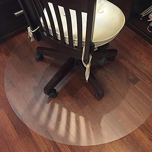 Drehstuhl Stuhlmatte Rund, PVC Bodenschutzmatte 2.0mm Bodenmatte Transparente Fußmatten Für Büro Arbeitszimmer-Diameter: Ø90cm von Steytemd