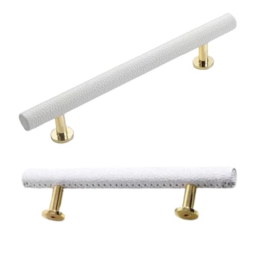 Steytemd 2 Stück Küchengriffe Weiß, Leder + Zinklegierung | Lederumhüllung, T-Zuggriffe Modern Kleiderschrank Zieht Griffe-128mm/5in Steytemd 2 Stück Küchengriffe Weiß, Leder + Zinklegierung | Lederumhüllung, T-Zuggriffe Modern Kleiderschrank Zieht Griffe-128mm/5in von Steytemd