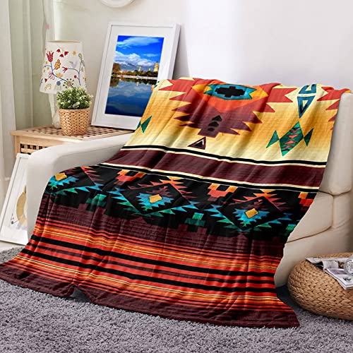 Fleecedecken, Fleecedecke Orange Flanell Schwarz Kuscheldecke Geometrisches Streifenmuster Flanelldecke 180x220CM Wohndecke Sofa Bett von Stfery