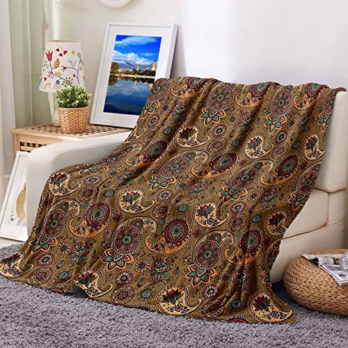 Kuscheldecke Vater Tochter, A Blanket Braun Vintage Mandala-Muster Flanelldecke 180x220CM Weich Warm Wohndecke Sofa Bett Geschenk von Stfery