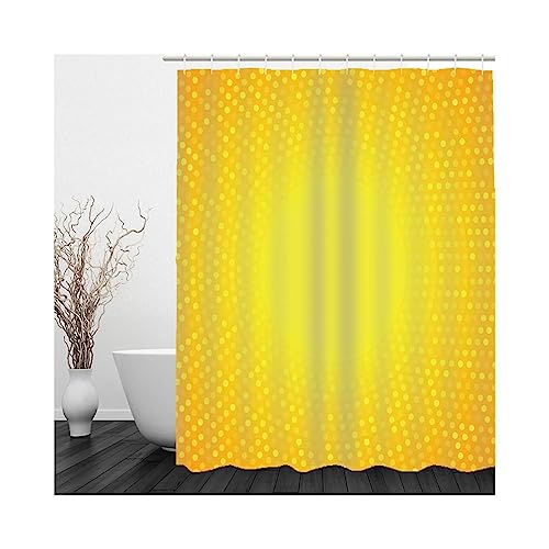 Stfery Badewannenvorhang Waschbar, Duschvorhang 120 Orange Gelb Wavelet Punkt Duschvorhang 180 Hoch Polyester Bad Vorhang Badezimmer Deko von Stfery