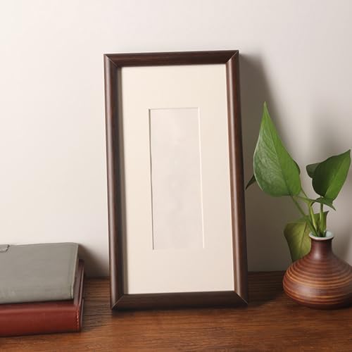 Stfery Bilderrahmen 15x40 cm Walnuss, Tischplatte & Wand,Rahmen Echtholz Abgerundeter Rand Jahrestag von Stfery