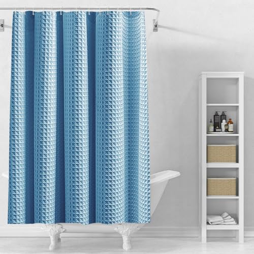 Stfery Duschvorhang Waffeloptik Badevorhang 180X180 Bathroom Curtains Waterproof Duschvorhang Antischimmel von Stfery