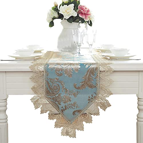 Stfery Tischläufer Modern Tradition, Table Runner Lace Pfauenblau 40x90CM Dreieck-Stickmuster Polyester Tischdeko Wohnzimmer Küche Hochzeiten Stfery Tischläufer Modern Tradition, Table Runner Lace Pfauenblau 40x90CM Dreieck-Stickmuster Polyester Tischdeko Wohnzimmer Küche Hochzeiten von Stfery