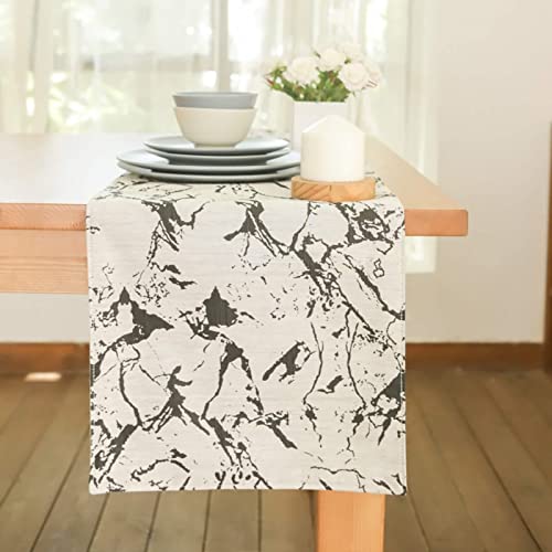 Tischläufer Vintage Schwarz, Tischläufer Geburtstag Herbst 35x228CM Unregelmäßiger Jacquard Baumwolle Polyester Tischdeko Wohnzimmer Küche von Stfery