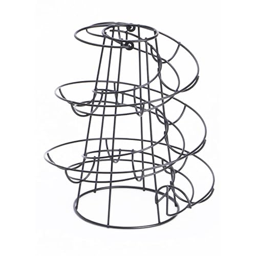 Kreativer spiralförmiger Eierständer für die Küche, Ei Lagerregal, Eierregal mit großer Kapazität, 24 * 20 * 20cm, Stabiler, Drehbarer Eierständer Edelstahl spiralförmiges Design (schwarz) von Stgbcst