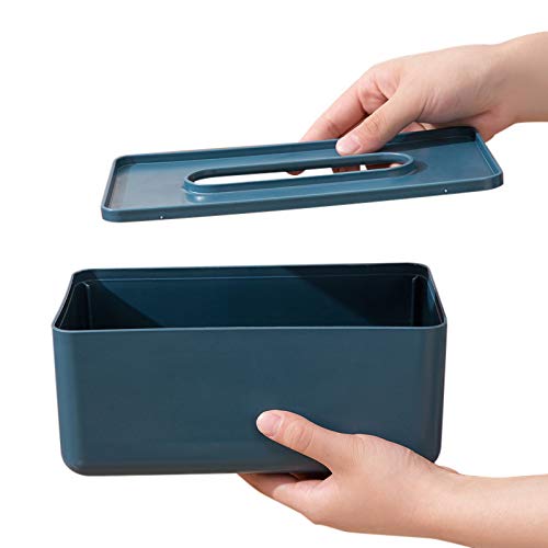 STGBCST Rechteckige Tissue Box Kosmetiktücher Box Taschentuchspender Taschentuchwürfel für Auto, Für Esszimmer, Badezimmer, Nachttisch, Couchtisch, Büro Schreibtisch (Blau) von Stgbcst