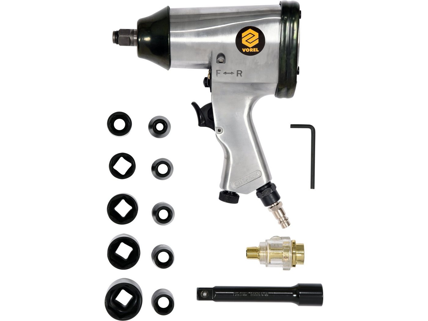 Sthor Druckluftwerkzeug Druckluft Schlagschrauber 1/2“, 340 Nm, 0-7000 min⁻¹,  16-Teilig von Sthor