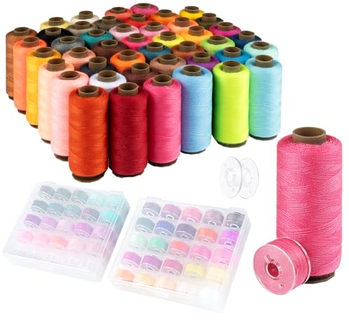 90 Stück 45 Farben Nähgarn &Spulen Garn, 400M Garn für Nähmaschine, Nähzubehör, Polyester Nähmaschine Kit für Handnähen, Nähen, DIY 90 Stück 45 Farben Nähgarn &Spulen Garn, 400M Garn für Nähmaschine, Nähzubehör, Polyester Nähmaschine Kit für Handnähen, Nähen, DIY von StiVerse