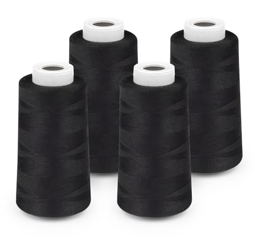 StiVerse Nähgarn- 4 Stück, 1750 M nähgarn für nähmaschine, 40S/2 Polyester faden, Schwarz garn nähmaschine für Qualitäts Nähgarn StiVerse Nähgarn- 4 Stück, 1750 M nähgarn für nähmaschine, 40S/2 Polyester faden, Schwarz garn nähmaschine für Qualitäts Nähgarn von StiVerse
