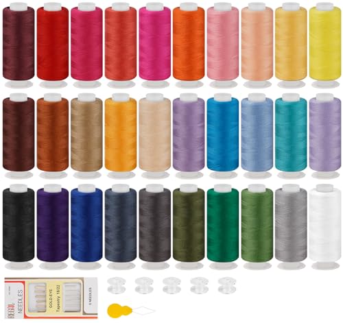 Stiverse 46 Stück Nähgarn, 600 Yard 30 Farben Garn, Allzweck-Polyestergarn, Nähmaschinengarn, Garn für Nähmaschine/Handnähen/Handquilten Stiverse 46 Stück Nähgarn, 600 Yard 30 Farben Garn, Allzweck-Polyestergarn, Nähmaschinengarn, Garn für Nähmaschine/Handnähen/Handquilten von StiVerse