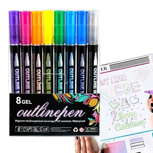 8 Farben Konturstifte Glitzer Marker Glitzerstifte Magische Stifte Outline Stifte Graffiti metalli-c Marker Stifte Set Für Weihnachten Deko Outline Stifte metalli-c Zauberstifte 8 Farben Konturstifte Glitzer Marker Glitzerstifte Magische Stifte Outline Stifte Graffiti metalli-c Marker Stifte Set Für Weihnachten Deko Outline Stifte metalli-c Zauberstifte von Stibtmr