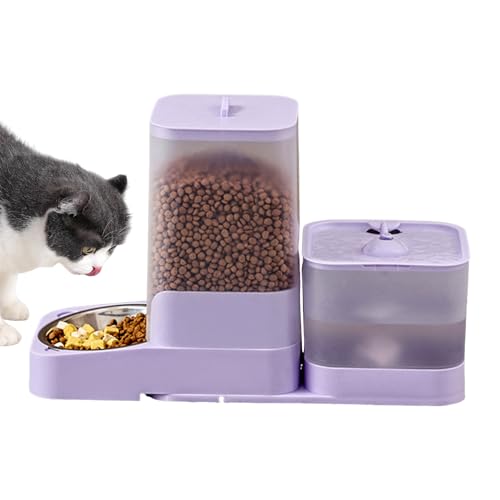 Automatischer Katzenfutterautomat,Futterspender mit Wasserspender - Edelstahlschüssel Großes Fassungsvermögen Behälter Automatischer Katzenfutterautomat,Futterspender mit Wasserspender - Edelstahlschüssel Großes Fassungsvermögen Behälter von Stibtmr
