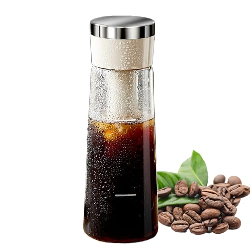 Cold Brew Kaffeebrüher | Press-Kaltbrüh-Kaffeekanne - Mit Abnehmbarem Siebfilter & Luftdichtem Verschluss Für Haushalt, Studio, Büro Und Café von Stibtmr