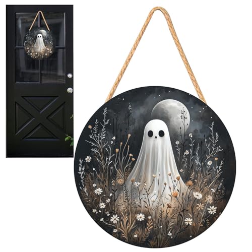 Fröhliches Halloween Türschild | 2D Halloween Holzschilder | Geisterhaus Piratenkapitän Kürbis Weißer Geist Wanddekoration Für Zuhause Kamin Eingangsbereich Garten von Stibtmr