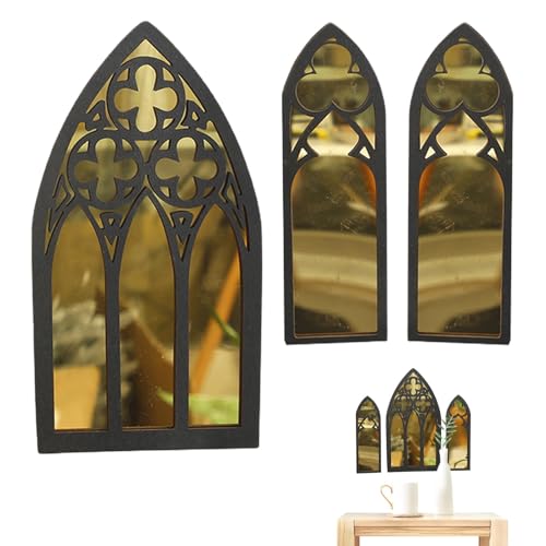 Gotische Spiegel,Kathedralenspiegel,3er-Pack Wanddekoration Gothic-Möbel - Rustikale Kathedralen-Fensterspiegel, dekorative Spiegel, gotische Möbeldekoration für Schlafzimmer und Badezimmer Gotische Spiegel,Kathedralenspiegel,3er-Pack Wanddekoration Gothic-Möbel - Rustikale Kathedralen-Fensterspiegel, dekorative Spiegel, gotische Möbeldekoration für Schlafzimmer und Badezimmer von Stibtmr