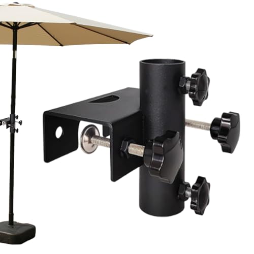 Halterung für Terrassenschirm, für Deckgeländer | verstellbare Klemme für Sonnenschirm, robuste Halterung für Sonnenschirm, Terrasse, Garten, Pool, Balkon, Hof von Stibtmr