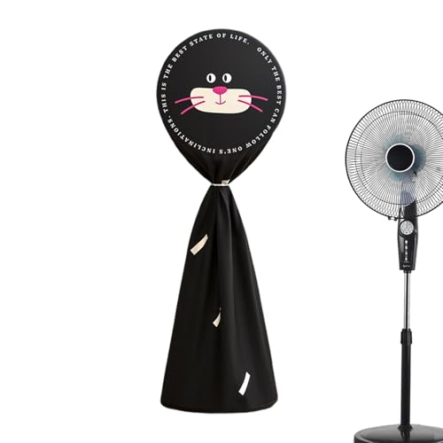 Standventilator-Abdeckung, Standventilator-Staubschutz - Niedliche Katzen-Design-Ventilator-Sicherheitsschutzhülle,Sicherheitsschutzabdeckung für Ventilatoren, Schutzabdeckung für stehende Bodenventil von Stibtmr